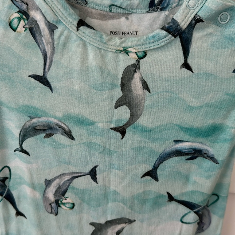 Posh Peanut 9-12 M Dolphins romper